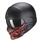 Scorpion Jet Helm EXO-COMBAT EVO SAMURAI Matt Schwarz-Rot XS-2XL