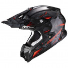 Scorpion Moto Cross Helm VX-16 AIR PUNCH Schwarz-Silber-Rot XS-2XL