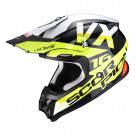 Scorpion Moto Cross Helm VX-16 AIR X-TURN Schwarz-Neon Gelb-Weiss XS-2XL