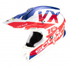 Scorpion Moto Cross Helm VX-16 AIR X-TURN Weiss-Rot XS-2XL