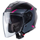 Caberg Jethelm Flyon II Boss matt-schwarz_grau-Fuchsia - Größe XS-M