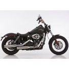 FALCON Double Groove Auspuff silber EG-BE passt für Harley Davidson Low Rider, Street Bob, Street Bob, Super Glide