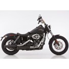 FALCON Double Groove Auspuff schwarz-matt EG-BE passt für Harley Davidson Low Rider, Street Bob, Street Bob, Super Glide
