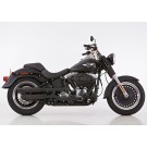 FALCON Double Groove Auspuff schwarz-matt EG-BE passt für Harley Davidson Low Rider, Slim, Street Bob, Breakout, Fat Boy, Low
