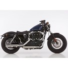 FALCON Double Groove Auspuff silber EG-BE passt für Harley Davidson XL 883L Super Low, XL 883N Iron, Roadster, XL 1200C