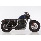 FALCON Double Groove Auspuff schwarz-matt EG-BE passt für Harley Davidson XL 883L Super Low, XL 883N Iron, Roadster, XL 1200C
