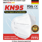 Mund und Atemschutz Masken FFP2 KN95, 4-lagig High Quality, CE geprüft  10 Stk. 