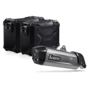 SW-Motech TRAX ADV Alukoffer-System + Akrapovic Schwarz 45/37l  passt für Aprilia Tuareg 660(21-)