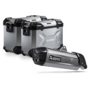 SW-Motech TRAX ADV Alukoffer-System + Akrapovic Silbern 45/37l  passt für Aprilia Tuareg 660(21-)