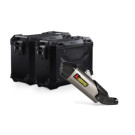 SW-Motech TRAX ADV Alukoffer-System + Akrapovic Schwarz 45/37l  passt für Ducati DesertX(22-)