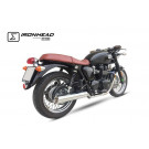 IRONHEAD Edelstahl Auspuff Triumph Bonneville T100, 07-15 (Paar)
