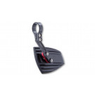 HIGHSIDER HIGHSIDER Lenkerendenspiegel WAVE, schwarz mit dunkelrotem Versteller (Paar)