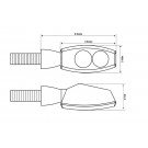 HIGHSIDER CNC LED Blinker/Positionslicht LITTLE BRONX, rot, getönt, E-geprüft, Paar