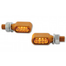 HIGHSIDER CNC LED Blinker LITTLE BRONX, gold, getöntes Glas, E-geprüft, Paar