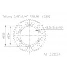 ESJOT Kettenrad 51 Zähne Alu 520er Teilung (5/8x1/4) (Stück)