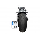 HeinzBikes Side Mount Kennzeichenhalter, schwarz, Dyna -17, D, inkl. LED Kennzeichenbeleuchtung (Stück)