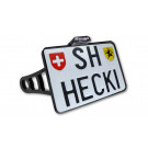HeinzBikes Side Mount Kennzeichenhalter, schwarz, Dyna -17, CH, inkl. LED Kennzeichenbeleuchtung (Stück)