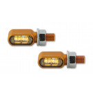 HIGHSIDER CNC LED Blinker/Positionslicht LITTLE BRONX, gold, getönt, E-geprüft, Paar