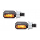 HIGHSIDER CNC LED Blinker LITTLE BRONX, titan, getöntes Glas, E-geprüft, Paar
