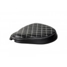 HIGHWAY HAWK Sitzbank Bobber Typ 1 Diamond, schwarz mit weißen Nähten (Stück)