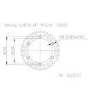 ESJOT Kettenrad 51 Zähne Alu 520er Teilung (5/8x1/4) (Stück)
