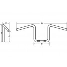 FEHLING Lenker Black Ape Hanger HIGH, 1 Zoll, H40 (Stück)