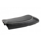 HIGHWAY HAWK Seat Cafe Racer Retro schwarz mit weißen Nähten Länge - 58cm Breite - 18.5/23.5cm, Höhe 10 cm (Stück)